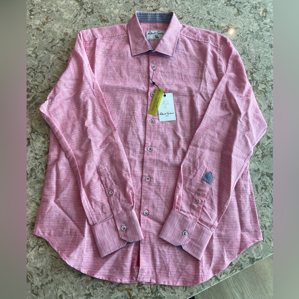 Robert Graham. Men’s button down. Size L. Never before worn. Tags still on.